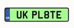 green number plate for low-emission vehicle